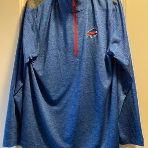 NFL Buffalo Bills Half Zip Long Sleeve Shirt- Large